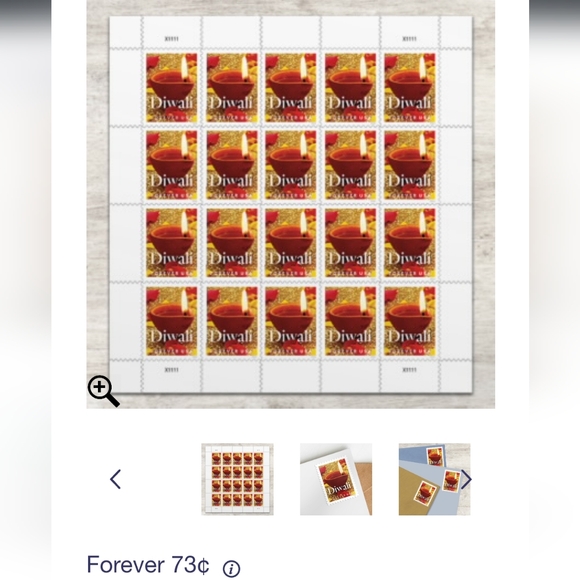 100 USPS Diwali Forever Postage Stamps Hindu Festival of Lights Holiday Wedding - Picture 3 of 5